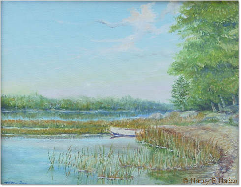 Webb Pond Maine by Nancy R Nadzo